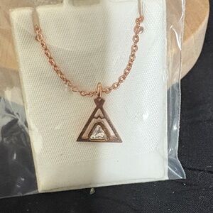 Elegant Rose Gold Triangle Pendant Necklace